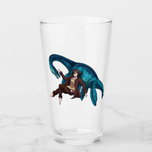 Unterwasser mit einem Plesiosaurus Glas