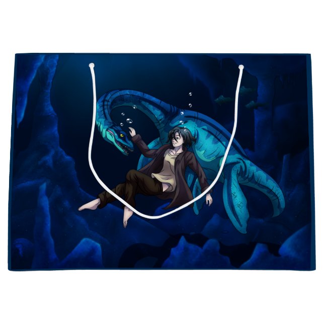 Unterwasser mit einem Plesiosaurus Große Geschenktüte (Vorderseite)