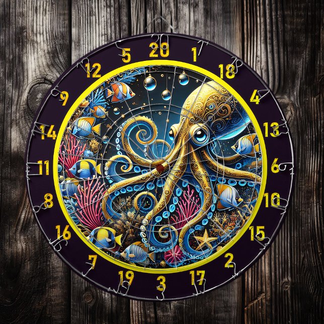 Unterwasser-Octopus-Fantasie-Design Dartscheibe (Von Creator hochgeladen)