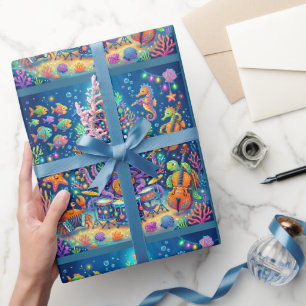 Unterwasser-Oktopus-Band Geschenkpapier