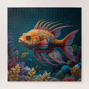 Unterwasser-Puzzle eines Orangen Fischabenteuers