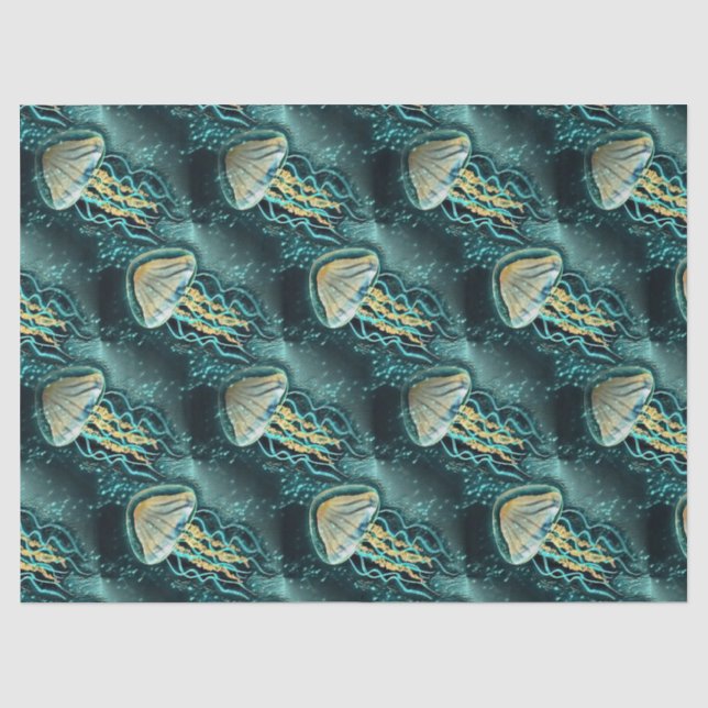 Unterwasser-Quallen-Aquamarines Gewebepapier Seidenpapier (Vorderseite)