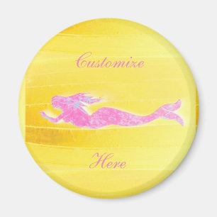 Unterwasser-Rosa Meerjungschwimmen Magnet