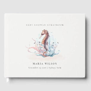 Unterwasser-Seepferd Seetang Coral Baby-Dusche Gästebuch