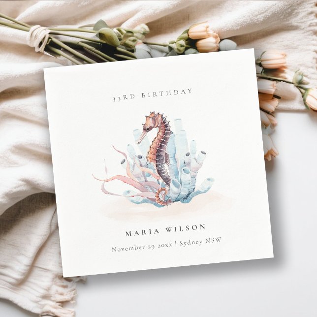 Unterwasser-Seepferd Seetang Coral jedes Alter Geb Serviette (Von Creator hochgeladen)