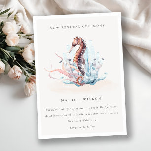 Unterwasser-Seepferd Seetang Vow Renewal Einladung