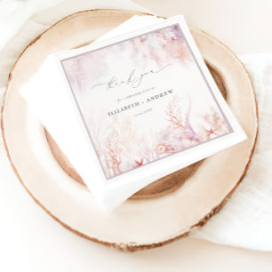 Unterwasser-Seetang Wasserfarben-Hochzeit mit Mu Serviette