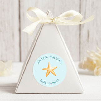Unterwasser-Tiere Farbige Babyparty Runder Aufkleber