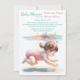 Unterwasser Träume Wasserfarben Babydusche Einladung