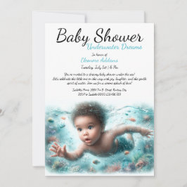 Unterwasser Träume Wasserfarben Babydusche Einladung