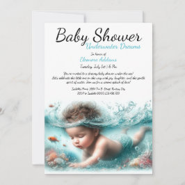 Unterwasser Träume Wasserfarben Babydusche Einladung