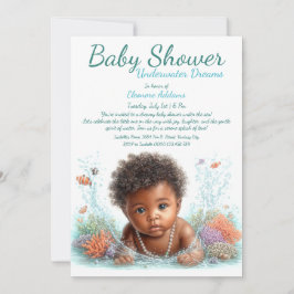 Unterwasser Träume Wasserfarben Babydusche Einladung