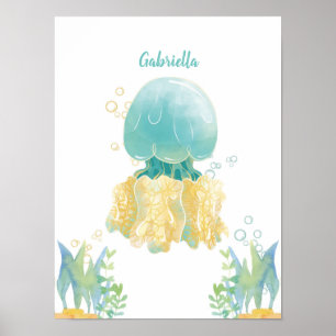 Unterwasser-Whimsy-Qualle individuell anpassbar Poster