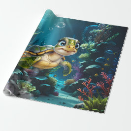 Unterwasserabenteuer mit der fröhlichen Schildkröt Geschenkpapier