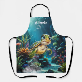 Unterwasserabenteuer mit der fröhlichen Schildkröt Schürze