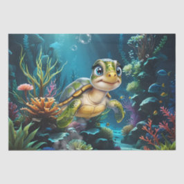 Unterwasserabenteuer mit der fröhlichen Schildkröt Seidenpapier