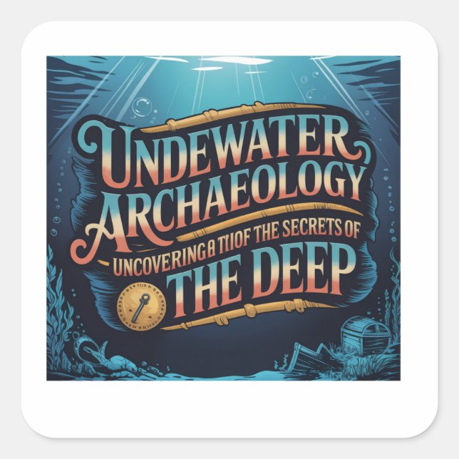 Unterwasserarchäologie Quadratischer Aufkleber (Vorderseite)