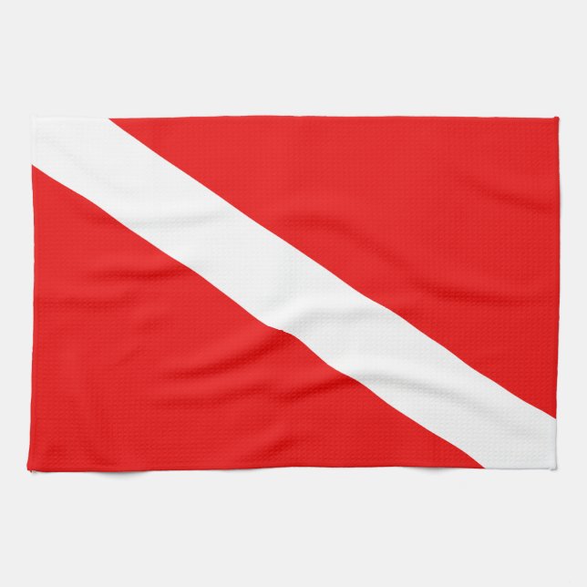 Unterwasseratemgerät-Flagge Geschirrtuch (Horizontal)