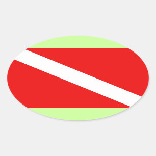 Unterwasseratemgerät-Flagge Ovaler Aufkleber
