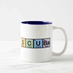 Unterwasseratemgerät hergestellt von den Elementen Zweifarbige Tasse