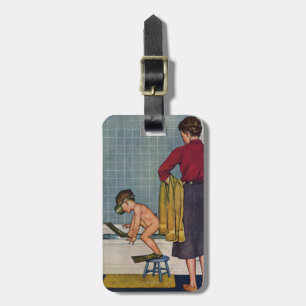 Unterwasseratemgerät in der Wanne Gepäckanhänger