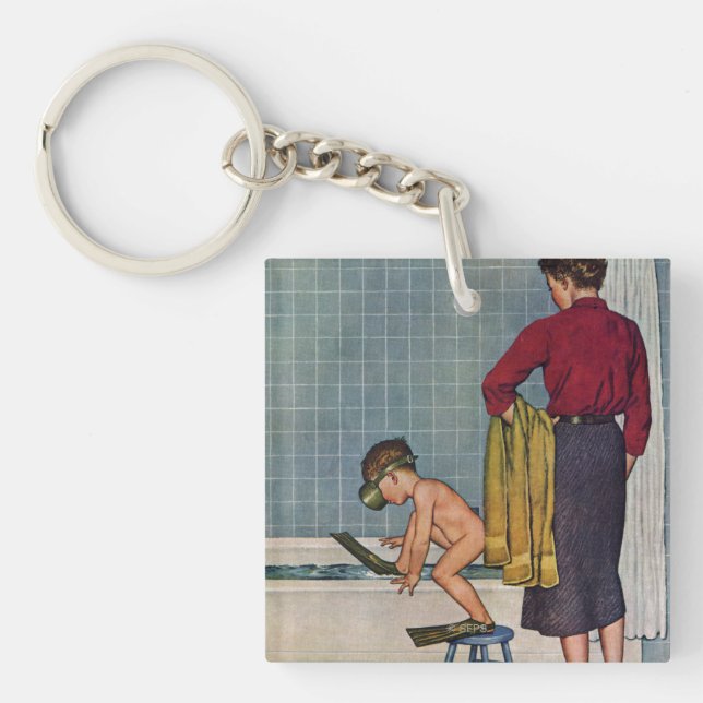 Unterwasseratemgerät in der Wanne Schlüsselanhänger (Vorderseite)