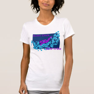 Unterwasseratemgerät-Küken - lebendig zum Tauche T-Shirt