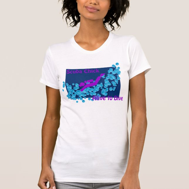 Unterwasseratemgerät-Küken - lebendig zum Tauchen T-Shirt (Vorderseite)