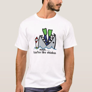 Unterwasseratemgerät schmeckt Huhn-Haifisch T-Shirt