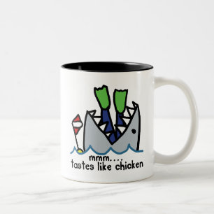 Unterwasseratemgerät schmeckt Huhn-Haifisch Zweifarbige Tasse