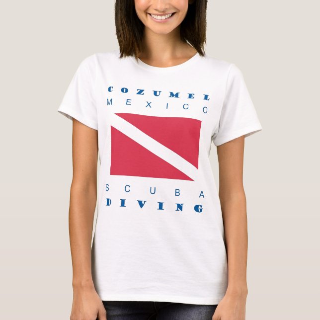 Unterwasseratemgerät-Tauchen Cozumel Mexiko T-Shirt (Vorderseite)