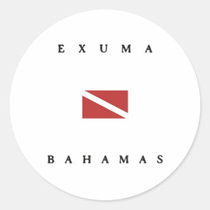 Unterwasseratemgerät-Tauchen-Flagge Exumas Bahama Runder Aufkleber