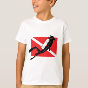 UNTERWASSERATEMGERÄT Tauchen-Flagge mit männlich T-Shirt