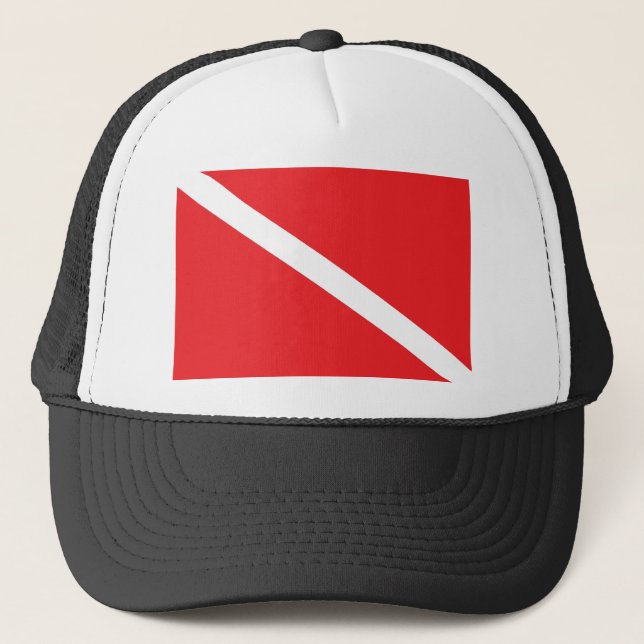 UNTERWASSERATEMGERÄT Tauchen-Flagge Truckerkappe (Vorderseite)