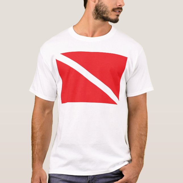 UNTERWASSERATEMGERÄT Tauchen-Flaggen-Männer T-Shirt (Vorderseite)