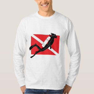 UNTERWASSERATEMGERÄT Tauchen-langer Hülsen-T - T-Shirt