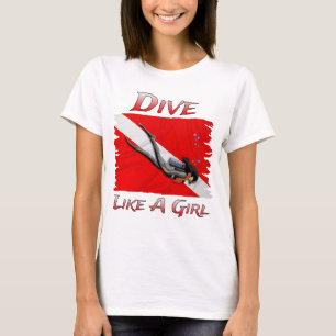 UNTERWASSERATEMGERÄT Tauchen wie ein Mädchen T-Shirt