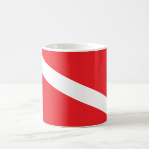 Unterwasseratemgerät-Taucher-Tauchen-Flaggen-Tasse Kaffeetasse