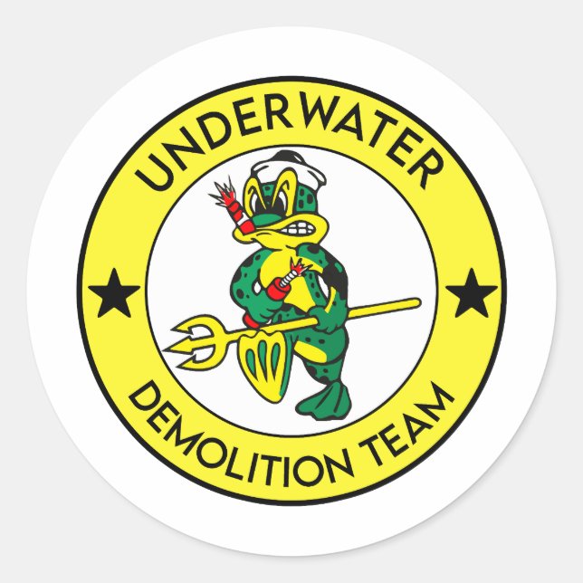 UNTERWASSERDEMOLIERUNGSTEAM WW2-LOGO RUNDER AUFKLEBER (Vorderseite)
