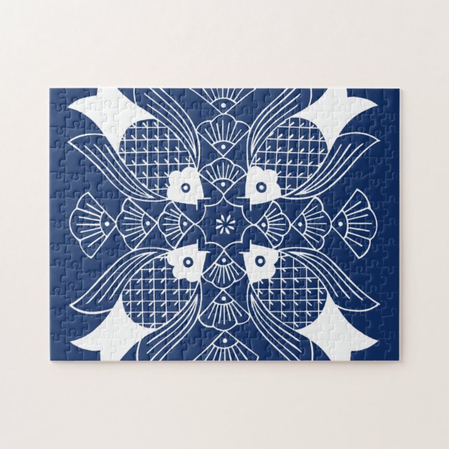 Unterwasserfischdesign mit blauem Hintergrund (Horizontal)