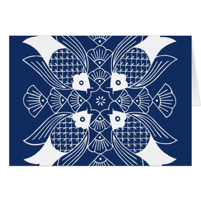 Unterwasserfischdesign mit blauem Hintergrund (Vorderseite (Horizontal))