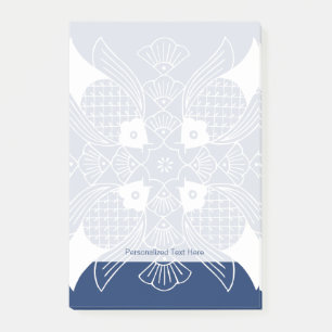 Unterwasserfischdesign mit blauem Hintergrund Post-it Klebezettel