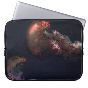 UNTERWASSERFOTOGRAFIE VON ZWEI ROTEN JELLYFISH LAPTOPSCHUTZHÜLLE