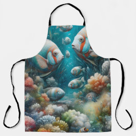 Unterwasserkunst von Fischen & Korallen in Acrylfa Schürze