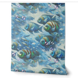 Unterwasserkunst von Fischen & Korallen in Acrylfa Tapete