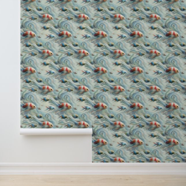 Unterwasserkunst von Fischen & Korallen in Acrylfa Tapete (Anwendung)
