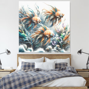 Unterwasserkunst von Fischen & Korallen in Acrylic Leinwanddruck