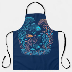 Unterwasserlandschaft farbenfrohe Fische und Koral Schürze