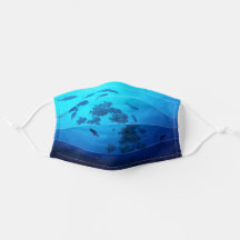 Unterwassermaske der Blauen Fischschule