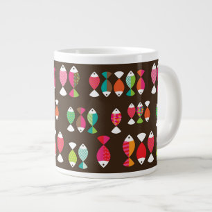 Unterwassermuster 2 der abstrakten retro Fische Jumbo-Tasse